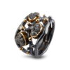 ring of silver with gold collets inspired by the cullinan diamond