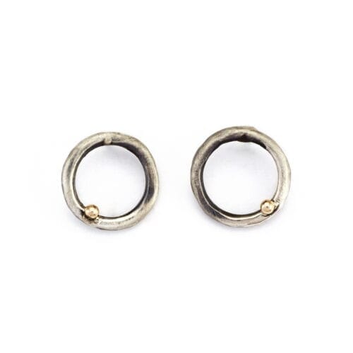 runde sølv ørestikkere comet circle ball