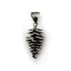 large nordic pine cone pendant jewellery of silver with a diamond