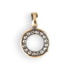 Essex oval open pendant made of silver and 14 karat gold with rose cut diamonds