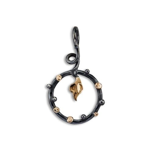 rundt sølv vedhæng