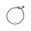 Chain Victoria Circle Pavé diamant armbånd med guld