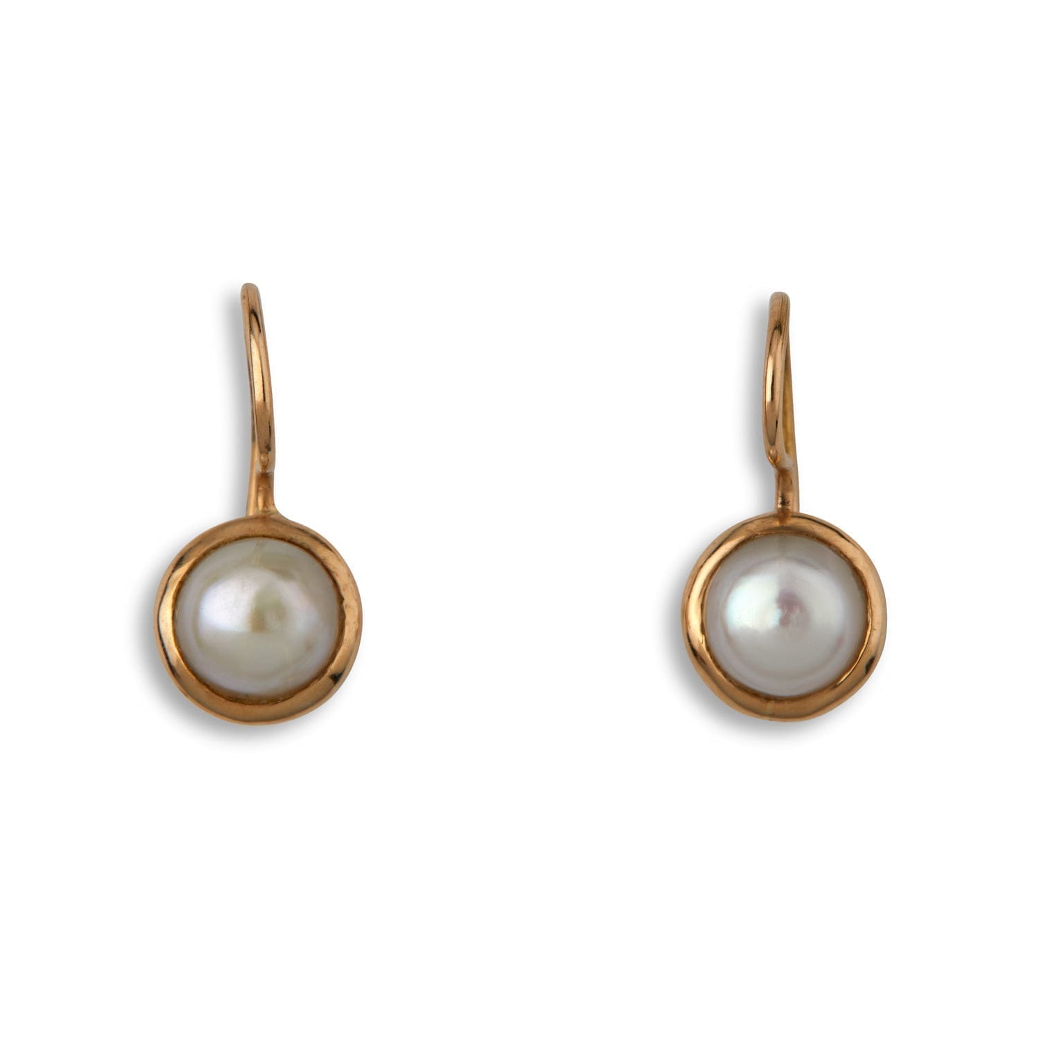 guld ørehængere med perler