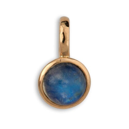 guld vedhæng med regnbue månesten