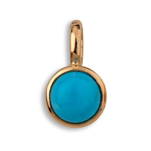 guld vedhæng med turkis sten