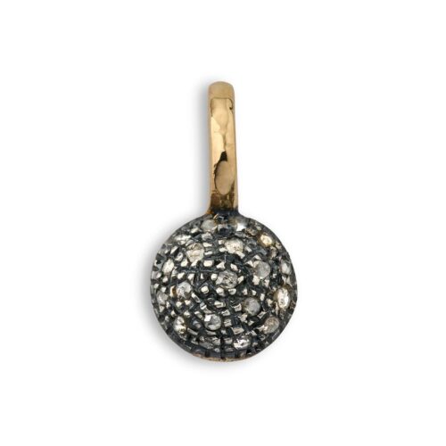 Ball pendant in silver and gold with diamond