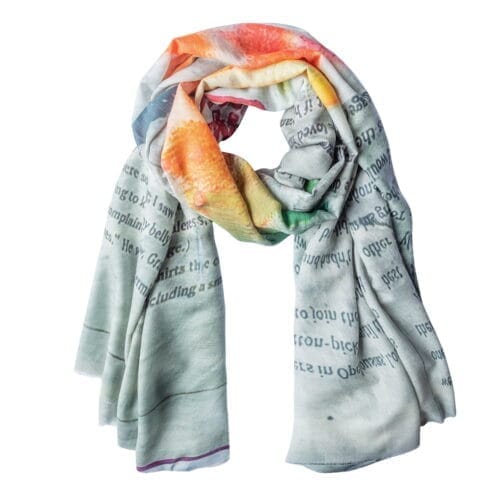 Tørklæde i uld og silke