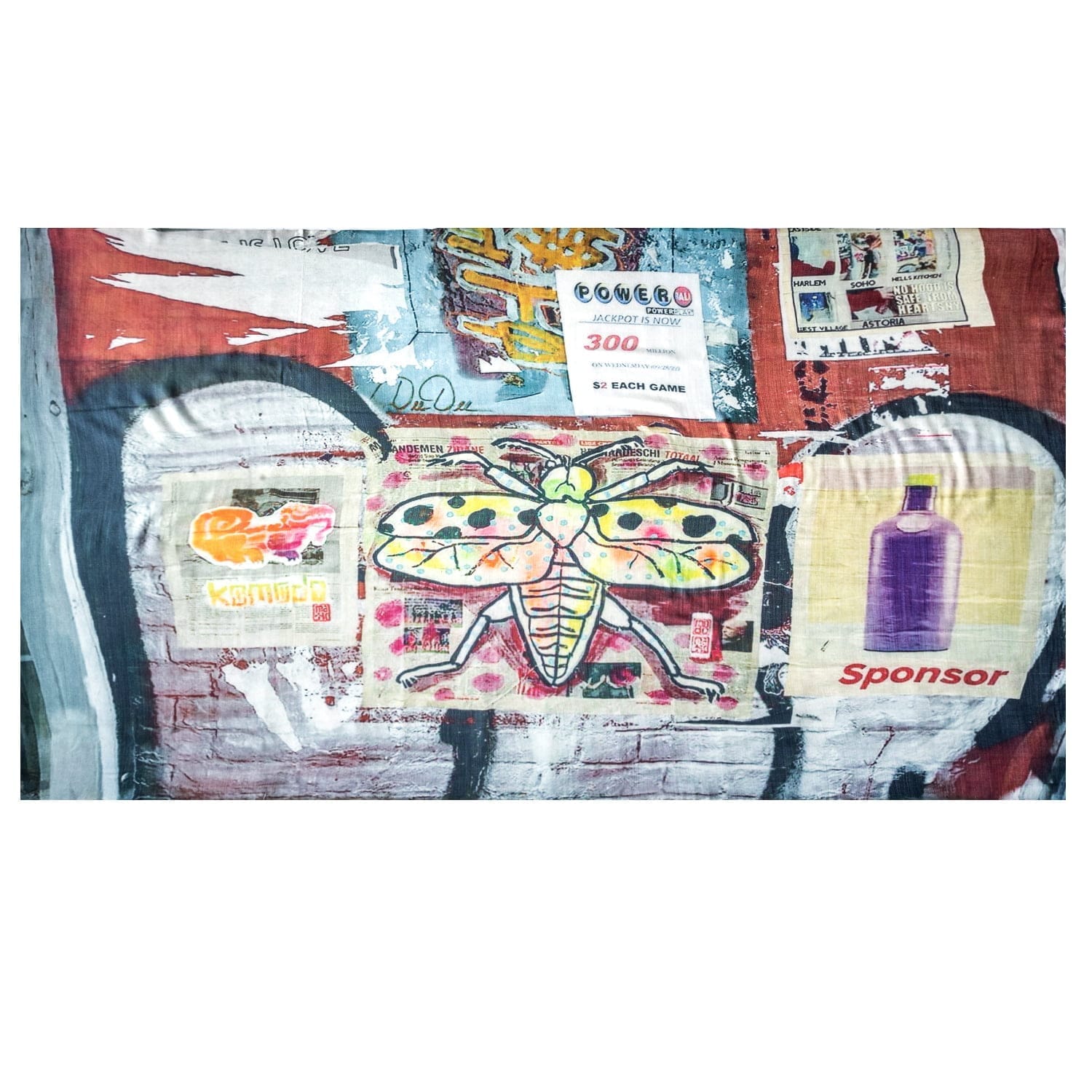 farvet uld og silke tørklæde