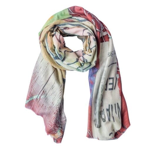 rødt, hvidt og grønt silke tørklæde