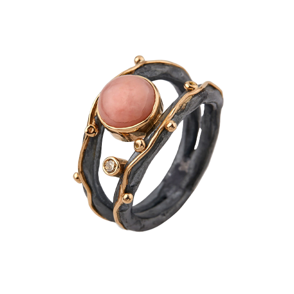 Ring med Pink Opal