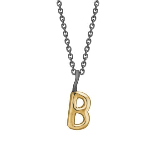 Halskæde med guldbogstav vedhæng B.