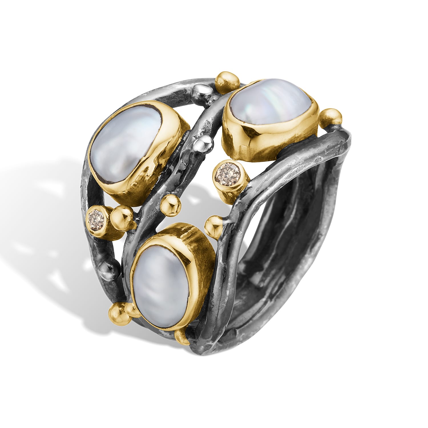 kepler white keshi perle ring