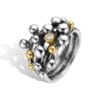 Sølv- og guldring med diamantdetaljer