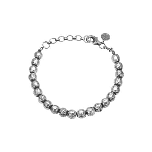 Sølv armbånd med kugler og lås