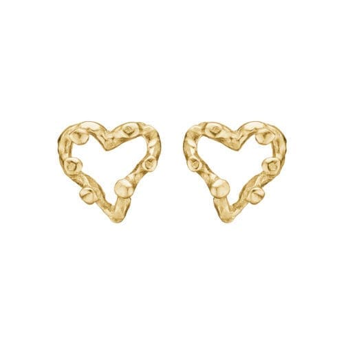 Guldhjerteformede øreringe i unikt design