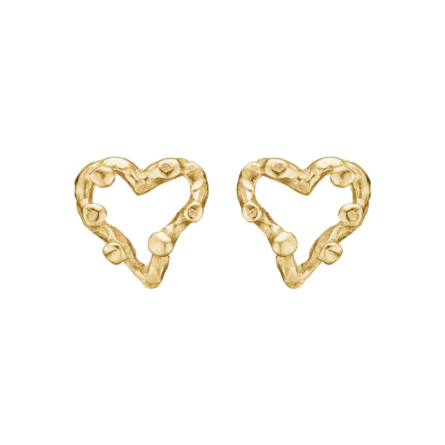 Guldhjerteformede øreringe i unikt design