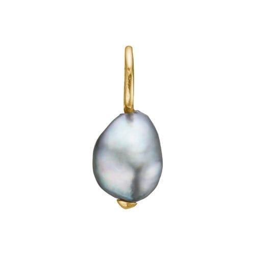 Guldhængsel med mørk perle vedhæng