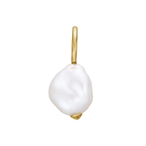 Guldørering med hvid perle